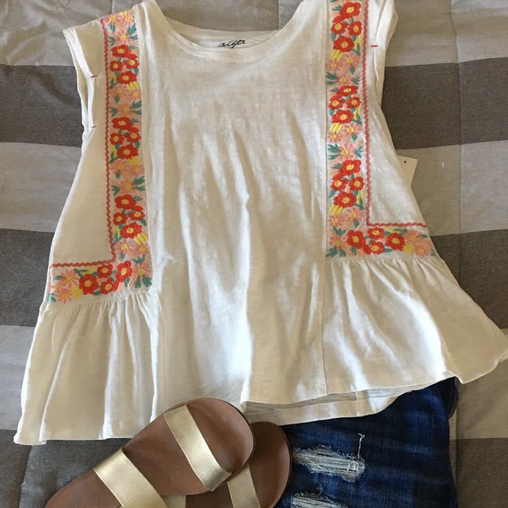 Ayla embroidered peplum top